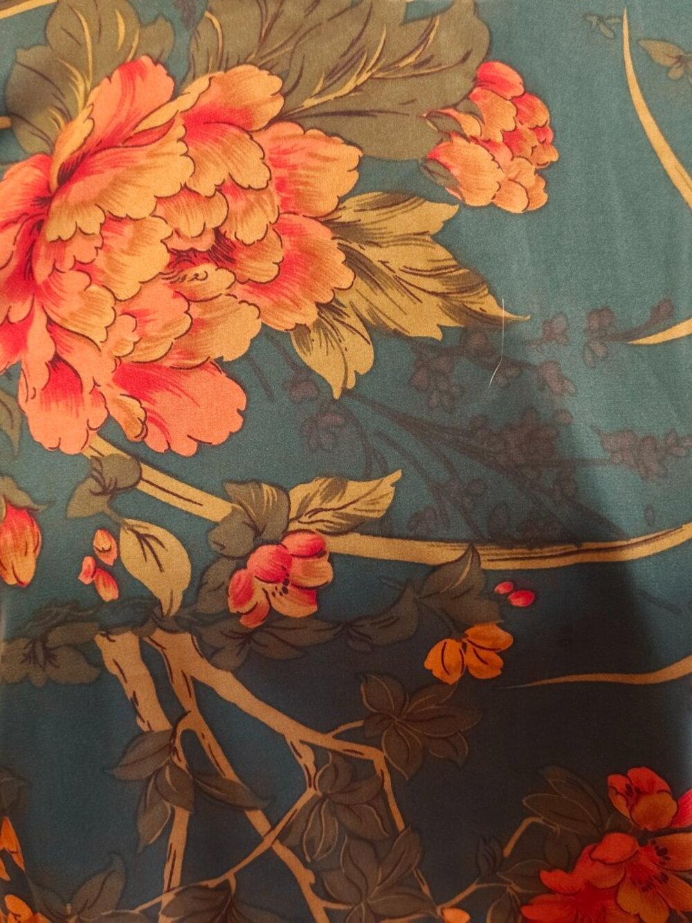 Baltic Born Agnes Satin Maxi Dress Womens 1XL Dark Green Floral Slit Tie NEW - Picture 3 of 15